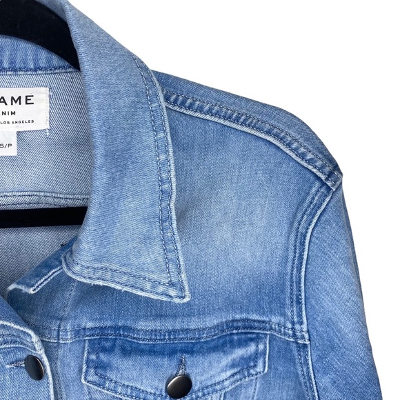 Frame ⌘ Scalloped Edge Cropped Willoughsby Denim Jeans Jacket ⌘ Light Blue ⌘ S - Picture 5 of 17
